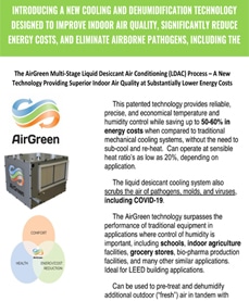 The AirGreen Multi-Stage Liquid Desiccant Air Conditioning (LDAC) Process – A New Technology Providing Superior Indoor Air Quality at Substantially Lower Energy Costs